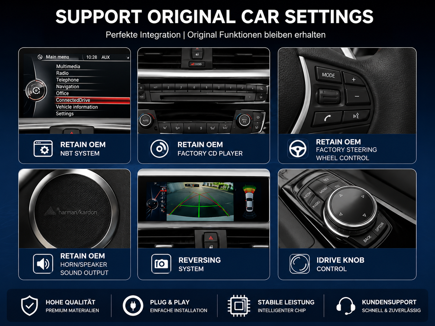 BMW Linux Display NBT  Wireless CarPlay & Android Auto Für F20 F21 F22 F23 (2012-2016)