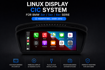 BMW Linux Display CIC

Wireless CarPlay & Android Auto
Für E90 E91 E92 E93 E60 E61 E63 E64 (2008-2012)
