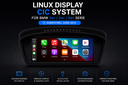 BMW Linux Display CIC

Wireless CarPlay & Android Auto
Für E90 E91 E92 E93 E60 E61 E63 E64 (2008-2012)